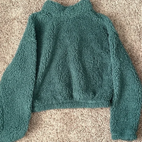 NWT Pacsun Teal Sherpa Pullover Jacket - Women's - Picture 3 of 3